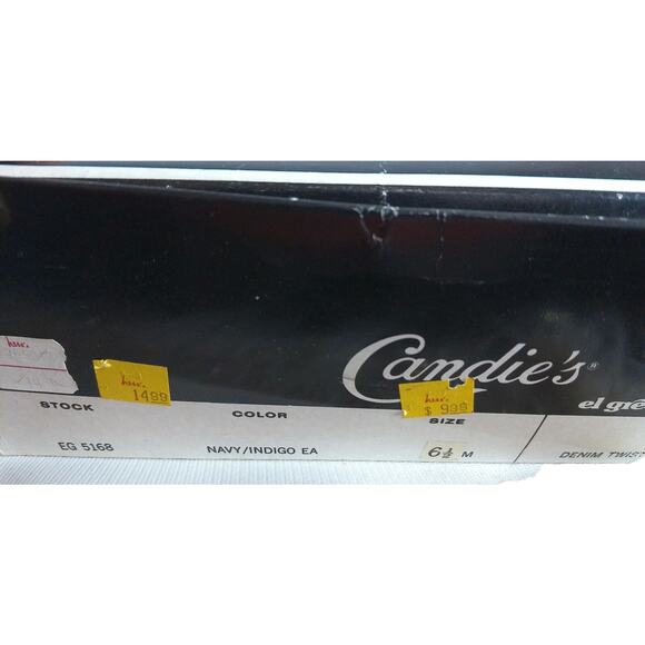 Vintage Candies Denim Twist Navy Indigo Boots Size 6.5 Box READ - Picture 6 of 16